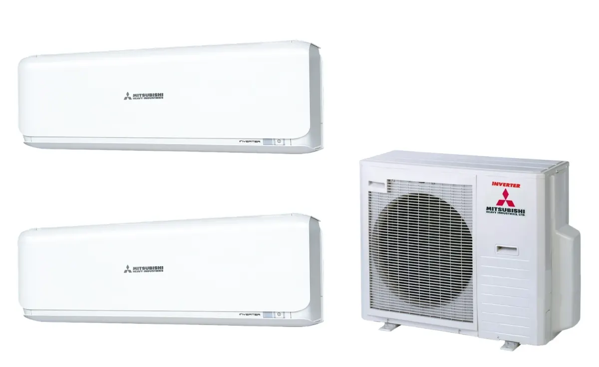 Klimatizácia multi-split Mitsubishi Heavy SRK-ZSX Diamond biela — vonkajšia jednotka SCM80ZS + 2× jednotka (2,0, 6,0 kW)