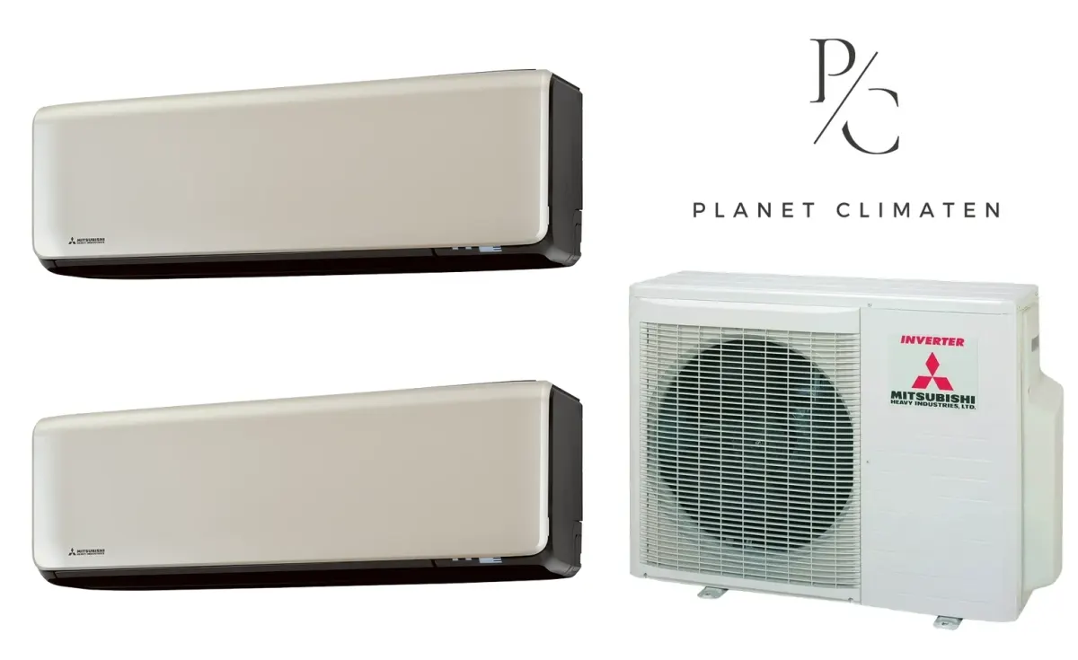 Klimatyzacja multi-split Mitsubishi Heavy SRK-ZT Premium tytanowy — agregat SCM40ZS + 2× jednostka (2,0, 2,5 kW)