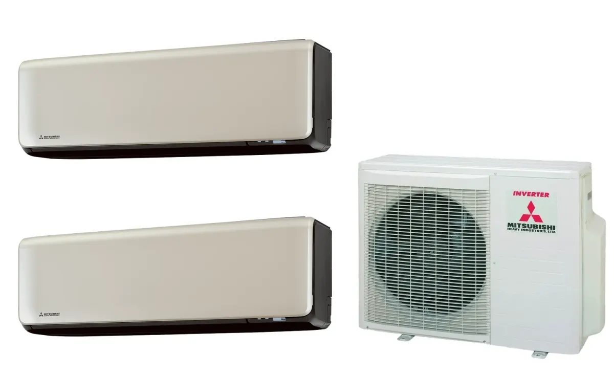 Klimatizácia multi-split Mitsubishi Heavy SRK-ZT Premium titánová — vonkajšia jednotka SCM40ZS + 2× jednotka (2,0, 2,0 kW)