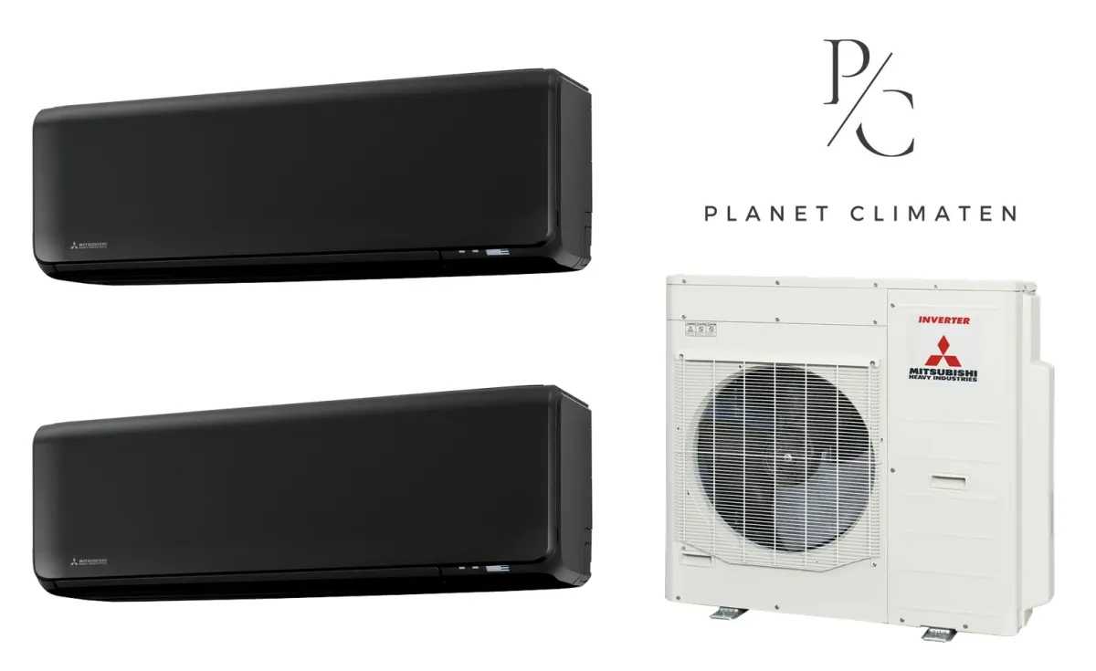 Klimatyzacja multi-split Mitsubishi Heavy SRK-ZT Premium czarny — agregat SCM100ZS + 2× jednostka (2,0, 2,0 kW)