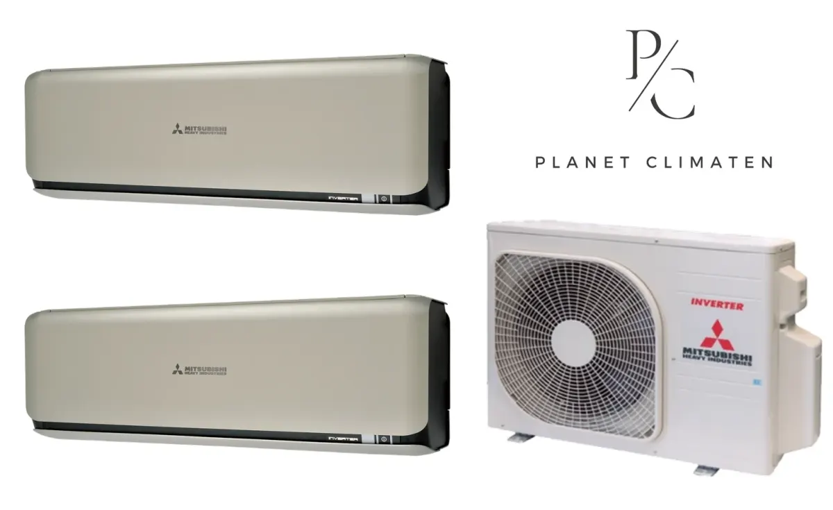 Klimatyzacja multi-split Mitsubishi Heavy SRK-ZSX Diamond tytanowy — agregat SCM30ZS + 2× jednostka (2,0, 2,0 kW)