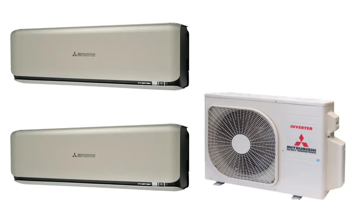 Klimatizácia multi-split Mitsubishi Heavy SRK-ZSX Diamond titánová — vonkajšia jednotka SCM30ZS + 2× jednotka (2,0, 2,0 kW)