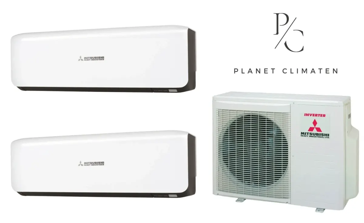 Klimatyzacja multi-split Mitsubishi Heavy SRK-ZS Premium czarny — agregat SCM40ZS + 2× jednostka (2,0, 2,0 kW)