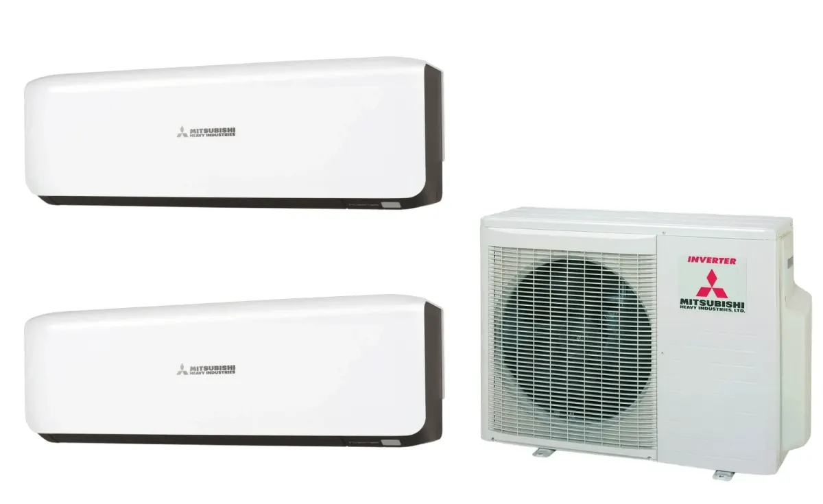 Klimatizácia multi-split Mitsubishi Heavy SRK-ZS Premium čierna — vonkajšia jednotka SCM40ZS + 2× jednotka (2,0, 2,5 kW)
