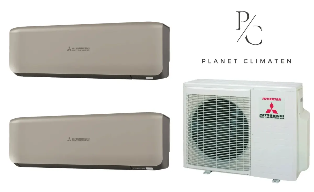 Klimatyzacja multi-split Mitsubishi Heavy SRK-ZS Premium tytanowy — agregat SCM40ZS + 2× jednostka (2,0, 2,0 kW)