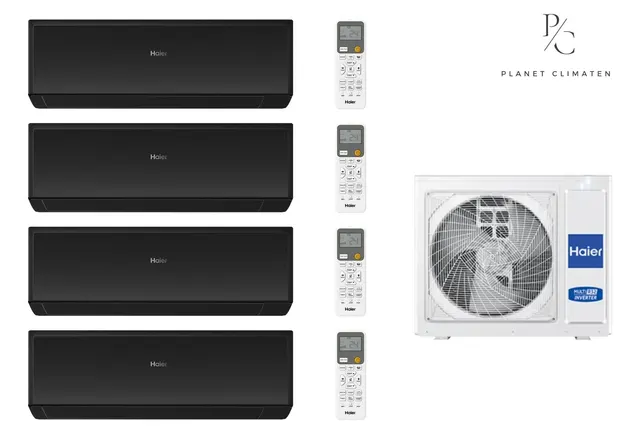 Haier — Klimatyzator multi-split Haier REVIVE Plus czarny połysk 4U75S2SR5FA — 4 jedn. 7,5 kW (2,7+2,7+2,7+2,7 kW)