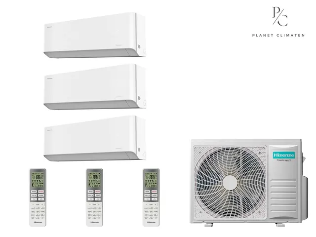 Hisense — Klimatyzacja multi-split Hisense UNIPURE — agregat 3AMW52U4RJC + 3x jednostka (2,5, 2,5, 2,5 kW)
