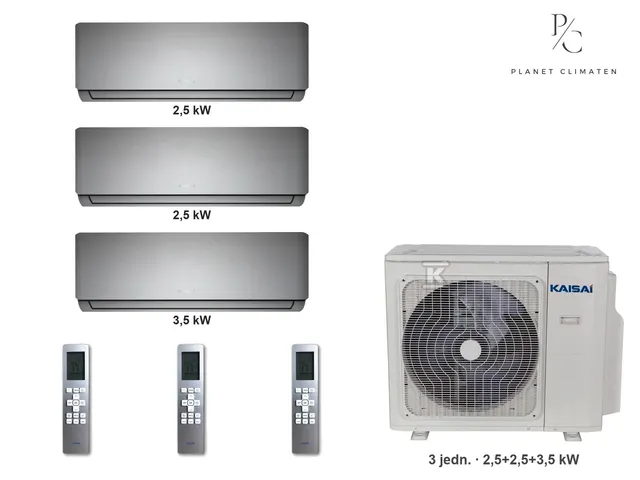 Kaisai — Klimatyzator multi-split Kaisai geo K3OA-27HFN32H — 3 jedn. 2,5+2,5+3,5 kW (3 pomieszczenia)