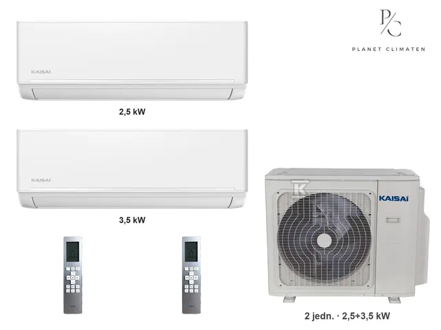 Kaisai — Klimatyzator multi-split Kaisai ice K3OA-27HFN32H — 2 jedn. 2,5+3,5 kW (2 pomieszczenia, biały)