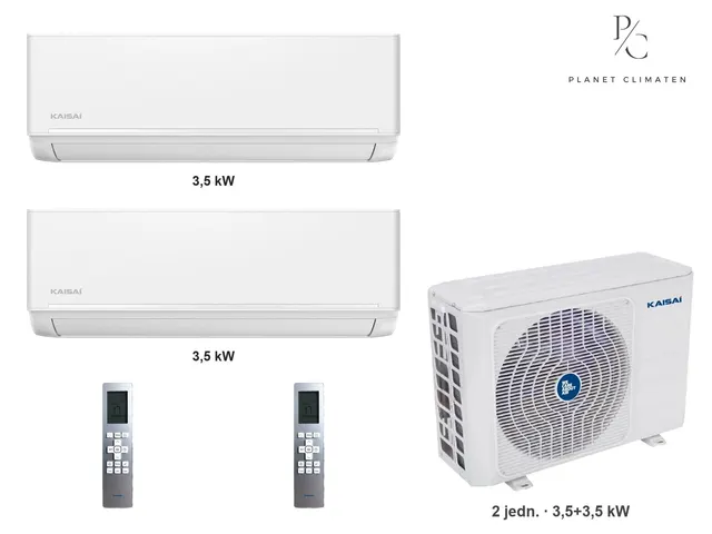 Kaisai — Klimatyzator multi-split Kaisai ice K4OE-28HFN32H — 2 jedn. 3,5+3,5 kW (2 pomieszczenia, biały)