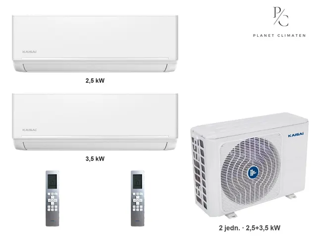 Kaisai — Klimatyzator multi-split Kaisai ice K4OE-28HFN32H — 2 jedn. 2,5+3,5 kW (2 pomieszczenia, biały)