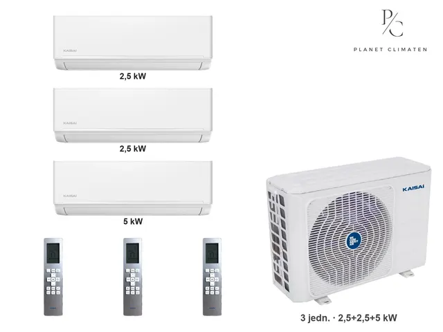 Kaisai — Klimatyzator multi-split Kaisai ice K4OE-28HFN32H — 3 jedn. 2,5+2,5+5 kW (3 pomieszczenia, biały)
