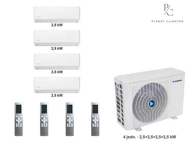Kaisai — Klimatyzator multi-split Kaisai ice K4OE-28HFN32H — 4 jedn. 2,5+2,5+2,5+2,5 kW (4 pomieszczenia, biały)