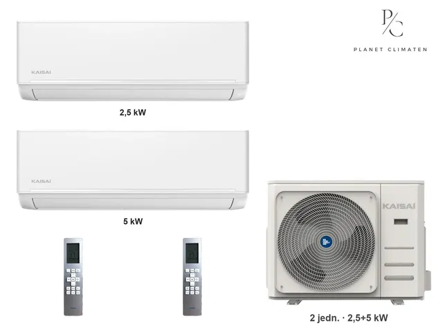 Kaisai — Klimatyzator multi-split Kaisai ice K5OE-42HFN32H — 2 jedn. 2,5+5 kW (2 pomieszczenia, biały)
