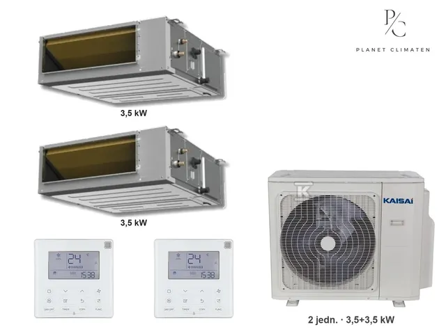 Kaisai — Klimatyzator multi-split kanałowy Kaisai KKR7 K3OA-27HFN32H — 2 jedn. 3,5+3,5 kW (2 pomieszczenia)
