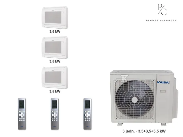 Kaisai — Klimatyzator multi-split konsolowy Kaisai KFAU K3OA-27HFN32H — 3 jedn. 3,5+3,5+3,5 kW (3 pomieszczenia)