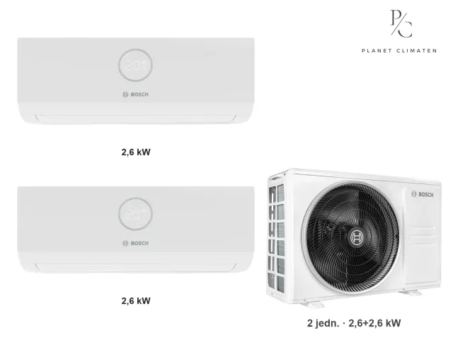 Bosch — Klimatyzacja multi-split Bosch Climate 3000i — agregat Climate 5000 M 41/2 + 2× jednostka (2,6, 2,6 kW)