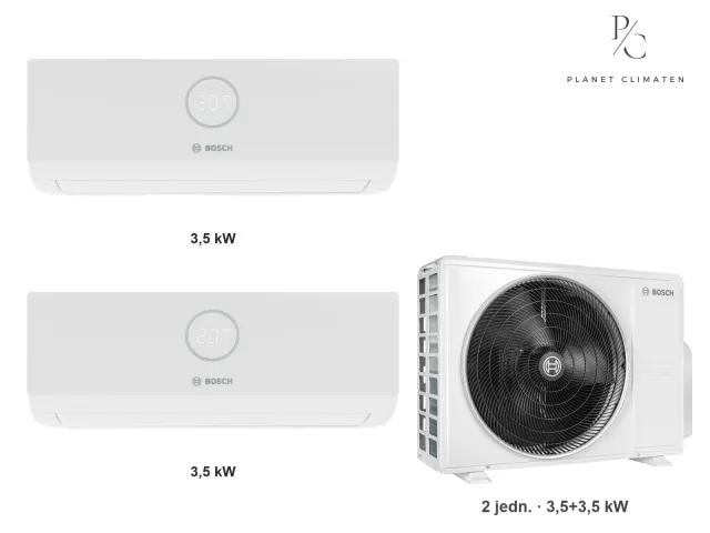 Bosch — Klimatyzacja multi-split Bosch Climate 3000i — agregat Climate 5000 M 62/3 E + 2× jednostka (3,5, 3,5 kW)