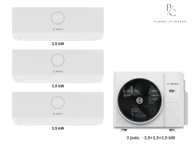 Bosch — Klimatyzacja multi-split Bosch Climate 3000i — agregat Climate 7000 M 79/3 E + 3× jednostka (3,5, 3,5, 3,5 kW)