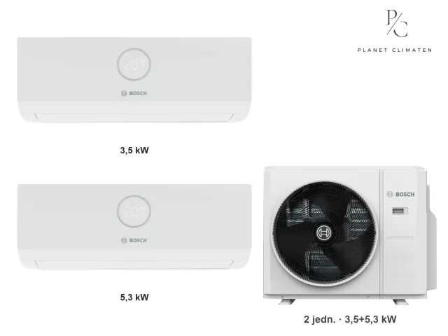 Bosch — Klimatyzacja multi-split Bosch Climate 3000i — agregat Climate 7000 M 79/3 E + 2× jednostka (3,5, 5,0 kW)