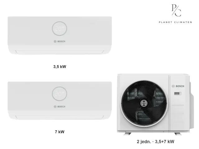 Bosch — Klimatyzacja multi-split Bosch Climate 3000i — agregat Climate 7000 M 79/3 E + 2× jednostka (3,5, 7,0 kW)