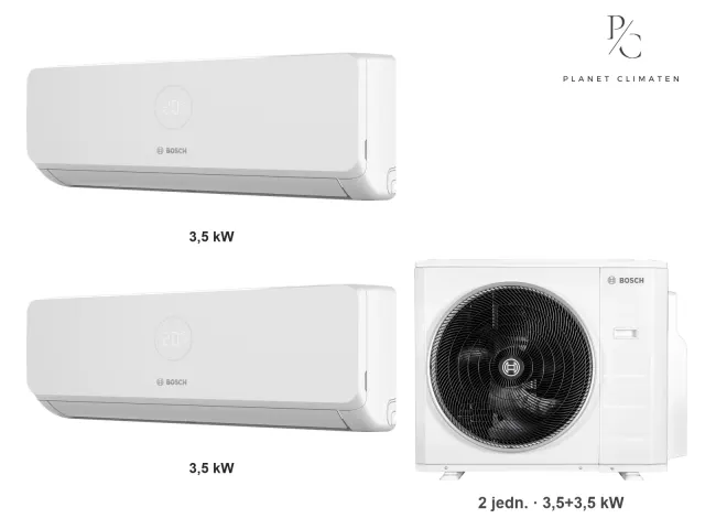 Bosch — Klimatyzacja multi-split Bosch Climate 3200i — agregat Climate 5000 M 105/4 E + 2× jednostka (3,5, 3,5 kW)