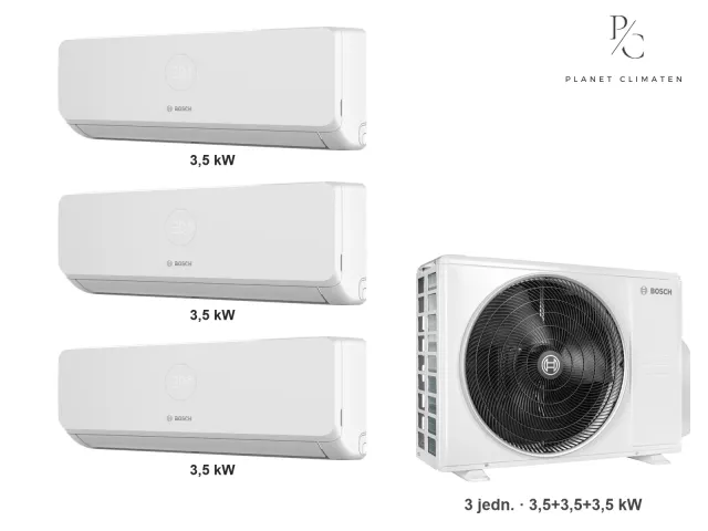 Bosch — Klimatyzacja multi-split Bosch Climate 3200i — agregat Climate 5000 M 79/3 E + 3× jednostka (3,5, 3,5, 3,5 kW)