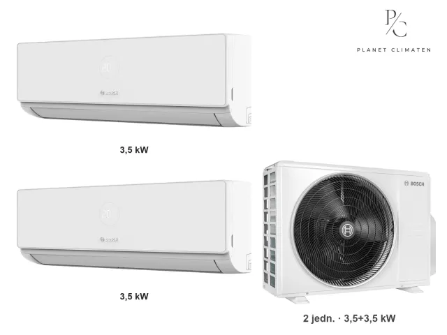 Bosch — Klimatyzacja multi-split Bosch Climate 4000i — agregat Climate 5000 M 62/3 E + 2× jednostka (3,5, 3,5 kW)