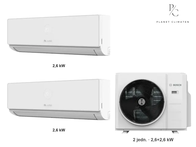 Bosch — Klimatyzacja multi-split Bosch Climate 4000i — agregat Climate 7000 M 79/3 E + 2× jednostka (2,6, 2,6 kW)