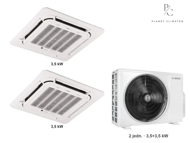 Bosch — Klimatyzacja multi-split Bosch Climate 5000 L 4CC kaseton — agregat Climate 5000 M 62/3 E + 2× jednostka (3,5, 3,5 kW)
