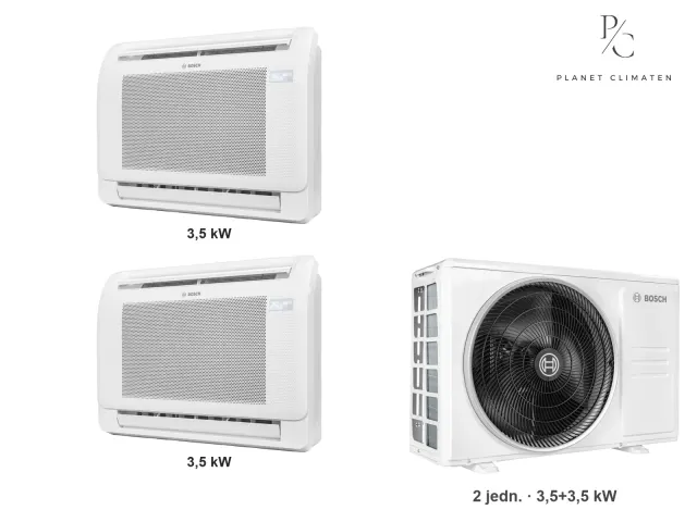 Bosch — Klimatyzacja multi-split Bosch Climate 5000 L CN konsola — agregat Climate 5000 M 53/2 E + 2× jednostka (3,5, 3,5 kW)