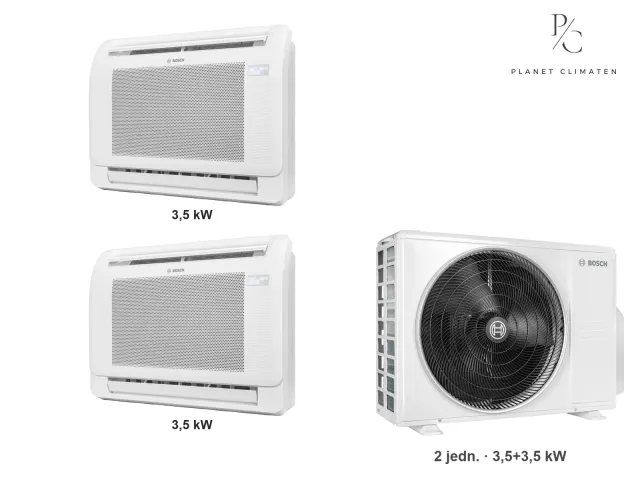 Bosch — Klimatyzacja multi-split Bosch Climate 5000 L CN konsola — agregat Climate 5000 M 62/3 E + 2× jednostka (3,5, 3,5 kW)