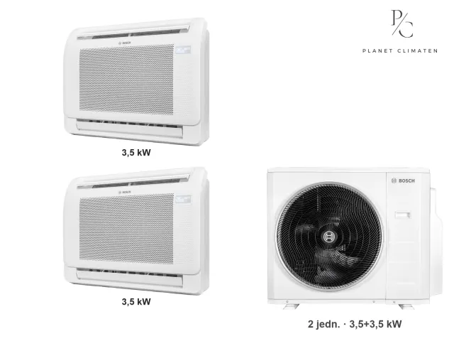 Bosch — Klimatyzacja multi-split Bosch Climate 5000 L CN konsola — agregat Climate 5000 M 82/4 E + 2× jednostka (3,5, 3,5 kW)