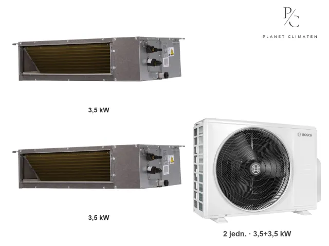 Bosch — Klimatyzacja multi-split Bosch Climate 5000 L D kanałowa — agregat Climate 5000 M 79/3 E + 2× jednostka (3,5, 3,5 kW)