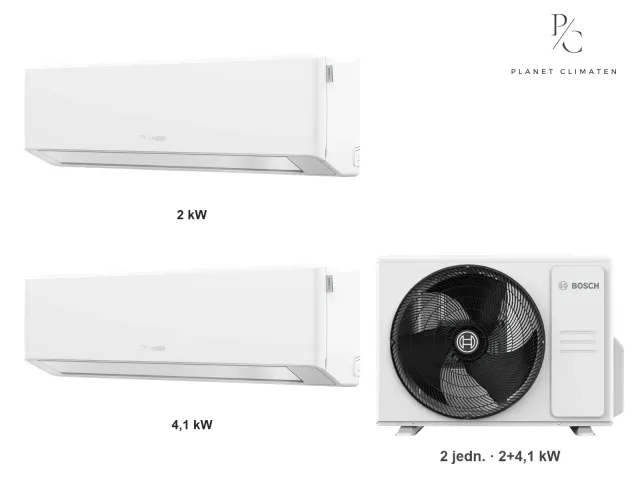 Bosch — Klimatyzacja multi-split Bosch Climate 7000i biała — agregat Climate 7000 M 53/2 E + 2× jednostka (2,0, 4,1 kW)