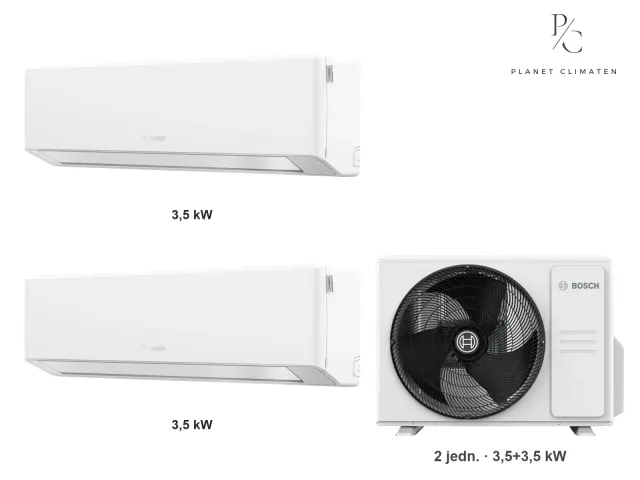 Bosch — Klimatyzacja multi-split Bosch Climate 7000i biała — agregat Climate 7000 M 53/2 E + 2× jednostka (3,5, 3,5 kW)
